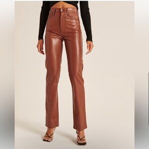 Women's Brown Leather Jeans